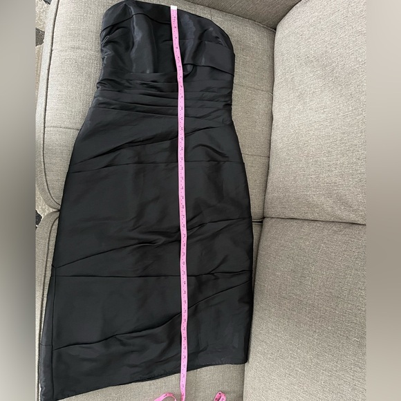 WTOO by Watters & Watters Black Ruched Strapless Wedding Cocktail Dress Size10 - Picture 9 of 9